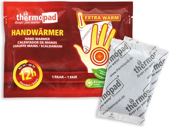 Thermopad handwarmers 2 stuks / tot 12 uur natuurlijk warme handen!