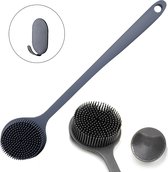 B&P - Brosse de bain - Brosse pour le corps - brosse pour le dos - accessoires de bain et de douche - Brosse pour la peau - plastique - Brosse de douche - Brosse sèche - Massage - gris