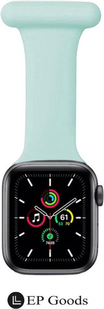 EP Goods - Verpleegkundige band - Zorg Horlogebandje - Hangende Band - Geschikt voor Apple Watch 1/2/3/4/5/6/SE/7/8 - 38/40/41mm - Siliconen - Lichtgroen