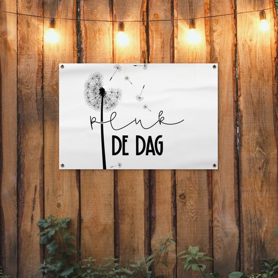 Posters de jardin en plein air Citations - Seize the day - Carpe diem - Dictons - 90x60 cm - Toile de jardin - Affiche d'extérieur