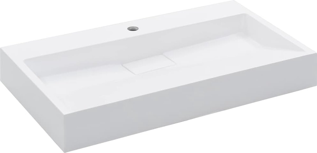 STILFORM Berlin wastafel van het fijnste keramiek in zwart voor wandmontage of als opzetwastafel in 70 x 42 cm met kraangat, modern en elegant