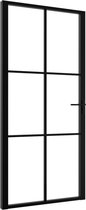 vidaXL - Binnendeur - 102,5x201,5 - cm - ESG-glas - en - aluminium - zwart