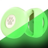 What's Goods® Originele hond en kat huisdieren siliconen halsband bescherm hoesje/houder geschikt voor Apple Airtag - Glow in the dark groen