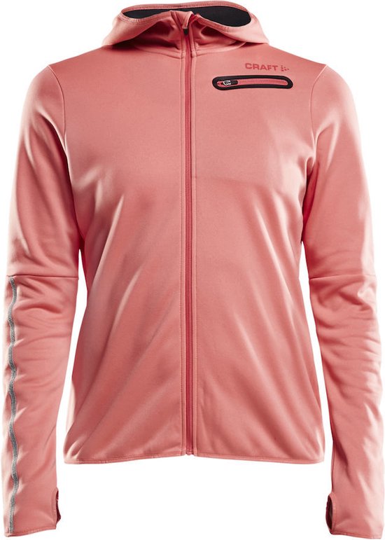 Craft Eaze Jersey Hood Jacket dames skivest roze | bol
