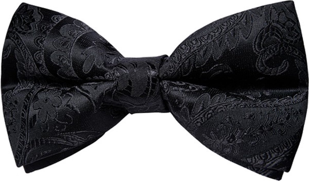 Fako Fashion® - Vlinderstrik - Vlinderdas - Strik - Deluxe - 12cm - Barok Zwart