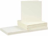 Kaarten en enveloppen - Off White - Afm. kaart 15x15 cm - Afm. envelop 16x16 cm - 110+220 gr - 100 sets