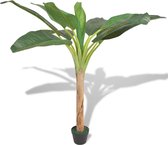 vidaXL - Kunst - bananenboom - plant - met - pot - 150 - cm - groen