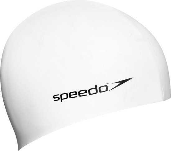 Speedo Flat Silicone Cap White Badmuts Unisex - One Size