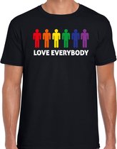 Bellatio Decorations Gay Pride shirt - love everybody - regenboog - heren - zwart L