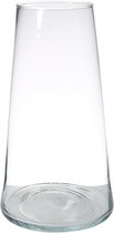 Bloemenvaas Donnatella - helder transparant - glas - D24 x H30 cm - Taps toelopende vorm