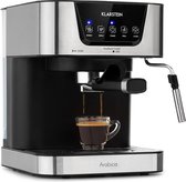 Klarstein Arabica koffiezetapparaat - Espressomachine met stoompijpje - Volautomatische koffiemachine - 15 bar - Watertank 1,5 liter - Verwarmd oppervlak voor kopjes - Zilver/Zwart