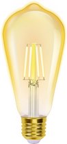 Lampe LED - Smart LED - Aigi Rixona - Ampoule ST64 - 6W - Culot E27 - Smart LED - Wifi LED + Bluetooth - Couleur Personnalisable - Ambre - Glas