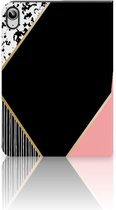 Bookcase Hoesje iPad (2022) 10.9 Tablet Hoes met Magneetsluiting Customize Black Pink Shapes