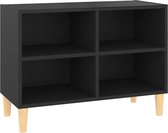 vidaXL - Tv-meubel - met - massief - houten - poten - 69,5x30x50 - cm - zwart