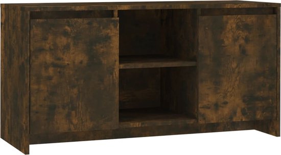 vidaXL - Tv-meubel - 102x37,5x52,5 - cm - bewerkt - hout - gerookt - eikenkleurig