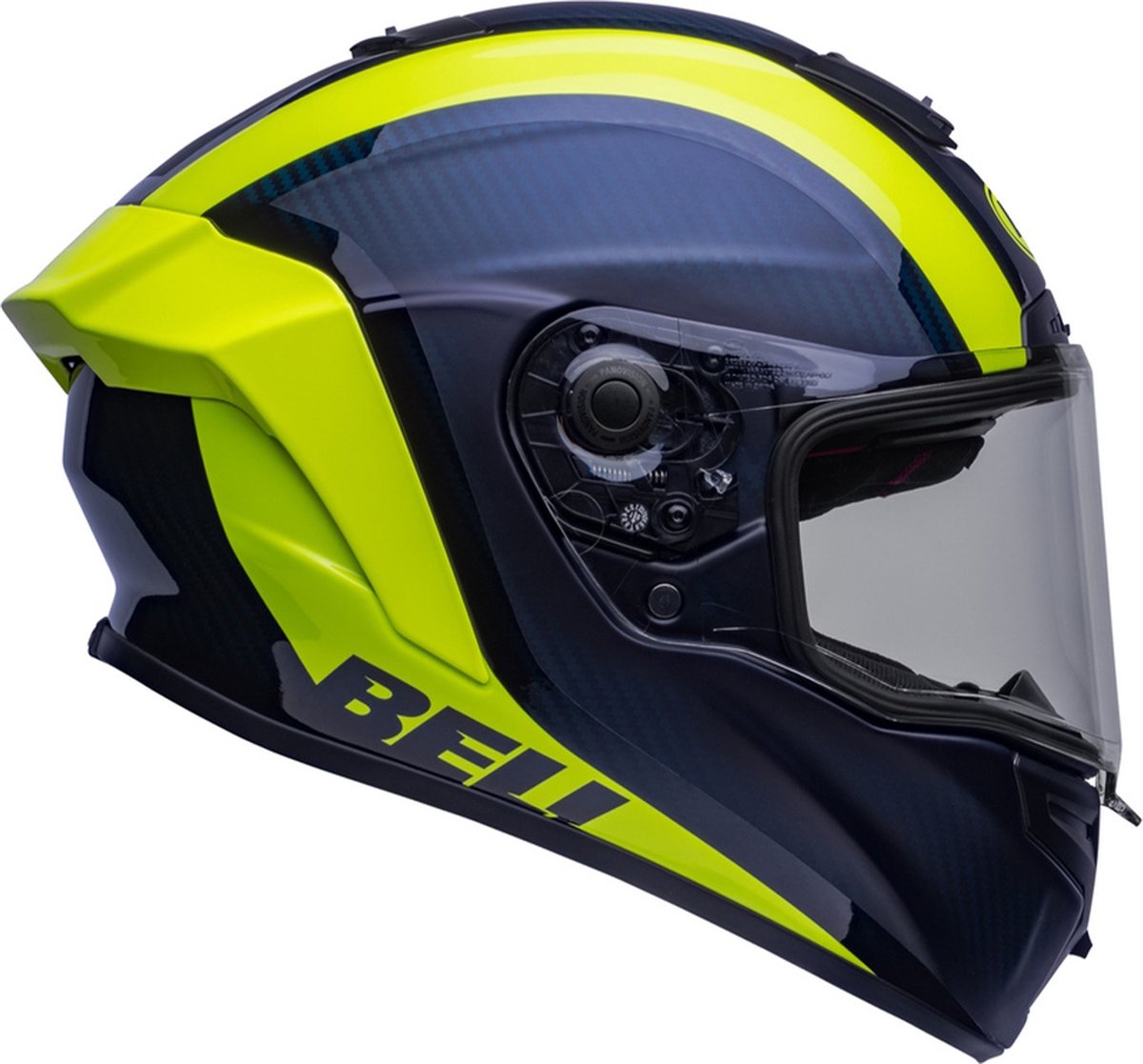 Bell Race Star Dlx Flex Tantrum 2 Dark Blue Hiviz Yellow Helmet Full Face S - Maat S - Helm