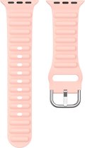 Siliconen bandje - geschikt voor Apple Watch Series 1/2/3/4/5/6/7/8/9/SE/SE 2 met case size 38 mm / 40 mm / 41 mm - roze