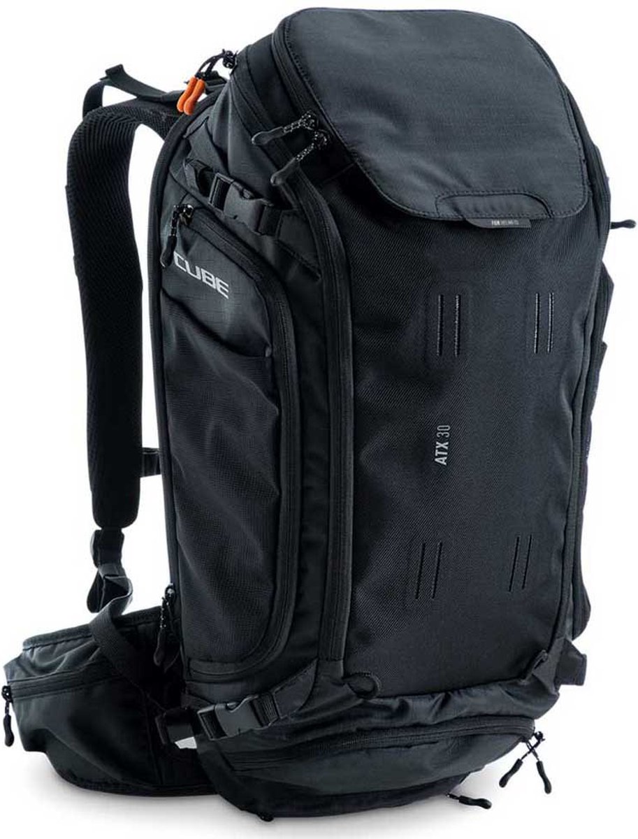 CUBE Rugzak ATX 30 - Rugtas - Met regenhoes & helmhouder - Reflecterend - MOLLE systeem - Polyester - 30 Liter - Zwart
