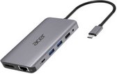 12in1 Type C dongle: 2 x USB3.2 2 x USB2.0 1x SD/TF 2 x HDMI 1 x PD 1 x DP 1 x RJ45 1 x 3.5 Audio
