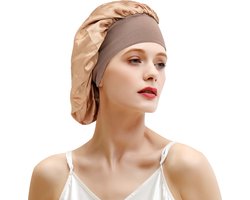 Satijnen Slaapmuts - Slaapmuts - Satijn - Volwassenen - Dames - Satin Bonnet - Satijnen Bonnet - Gold