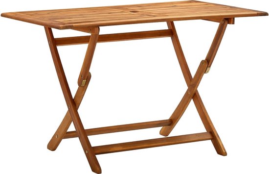 vidaXL Table de jardin pliante 120x70x75 cm en bois d'acacia massif