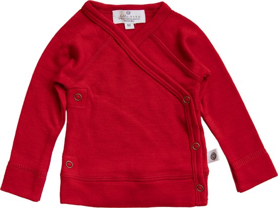 Baby wollen overslag trui – Merinowol - Savvy red- 50