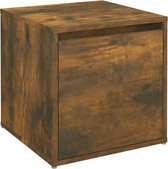 vidaXL - Opbergbox - met - lade - 40,5x40x40 - cm - bewerkt - hout - gerookt - eiken