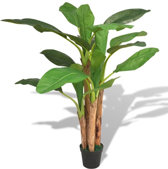 vidaXL - Kunst - bananenboom - plant - met - pot - 175 - cm - groen