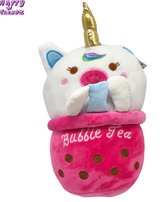 Happy Trendz® - 35 cm Unicorn Bubble tea Boba knuffel pluche - Roze - Cute - Kawaii knuffel - Fan - Zacht - Squishy - Cadeau - Gift -