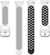 Siliconen bandje - geschikt voor Fitbit Versa 4 / Sense 2 - wit-zwart