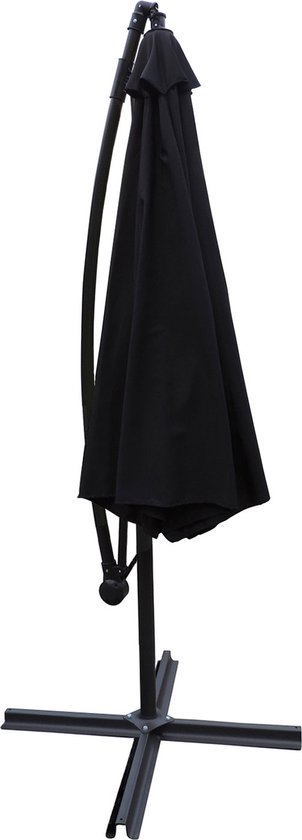 Parasol déporté OAHU rond 3m de diamètre noir + housse