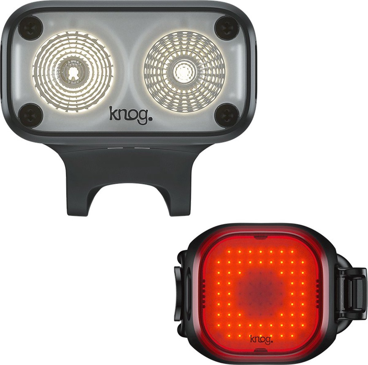 Knog Blinder Road 600 En Mini Vierkante Lichtset Zilver 600 / 100 Lumens