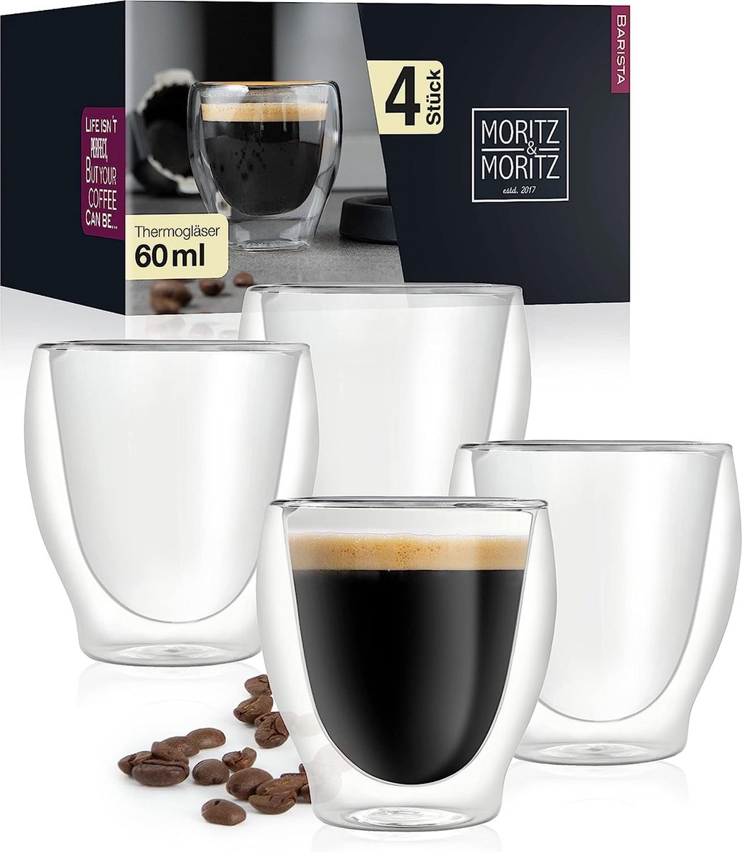 Barista - Tasse en verre empilable - S/2 - Café et thé >