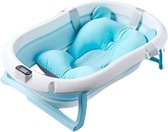 Baignoire pour bébé - Baignoire pour tout-petits - Pliable - Inc. kussen de bain bébé - 84cm de long - Blauw - Thermomètre digital - 0 à 3 ans