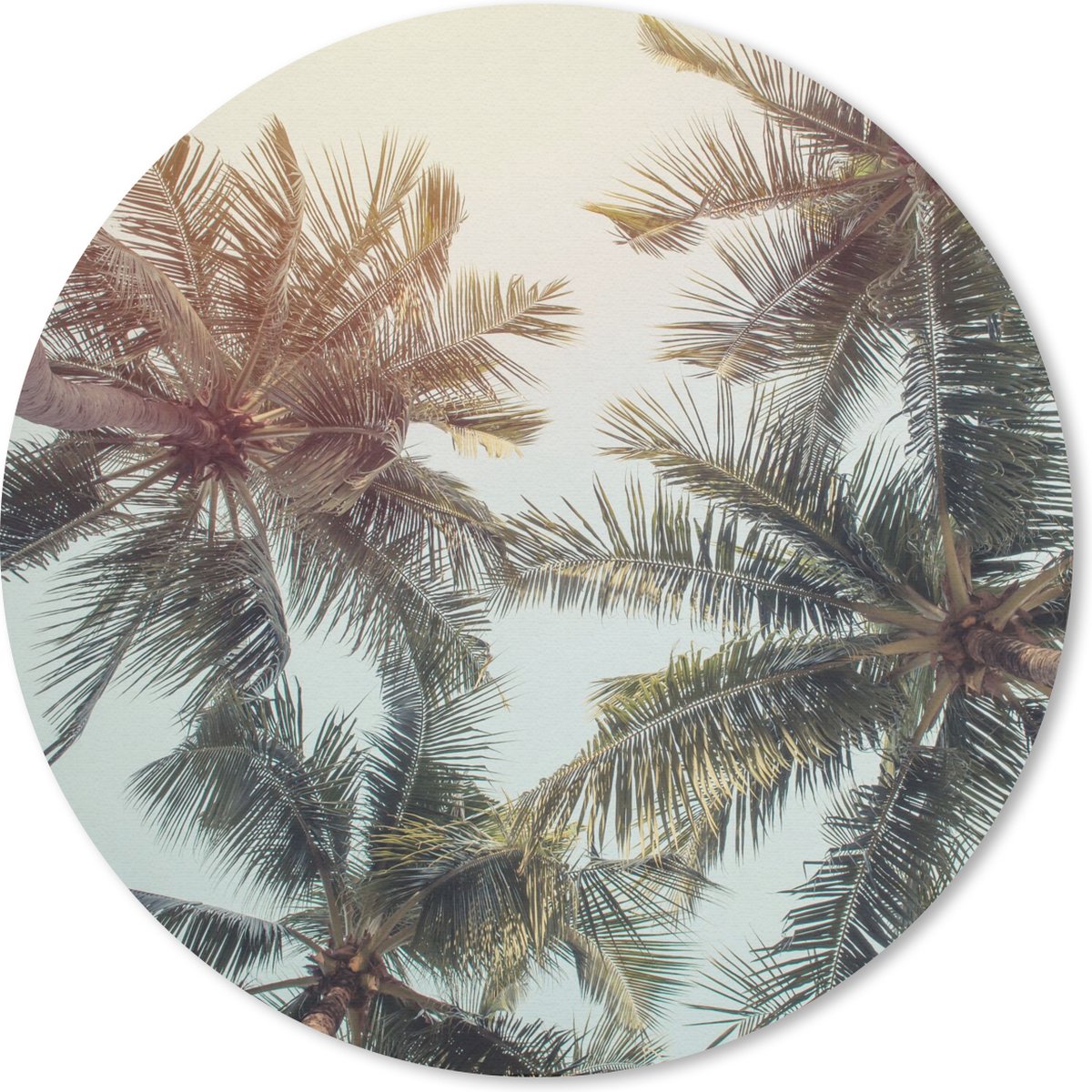 Muismat rond 40x40 cm - Mousepad Palmboom - Zomer - Tropisch - Ronde muismatten