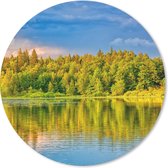 Muismat - Mousepad - Rond - Water - Natuur - Bos - 50x50 cm - Ronde muismat