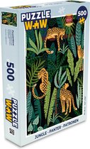 Puzzel Jungle - Panter - Patronen - Jongens - Meiden - Planten - Legpuzzel - Puzzel 500 stukjes