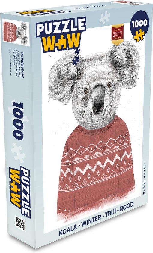 Puzzel Koala - Winter - Trui - Rood - Legpuzzel - Puzzel 1000 stukjes  volwassenen | bol