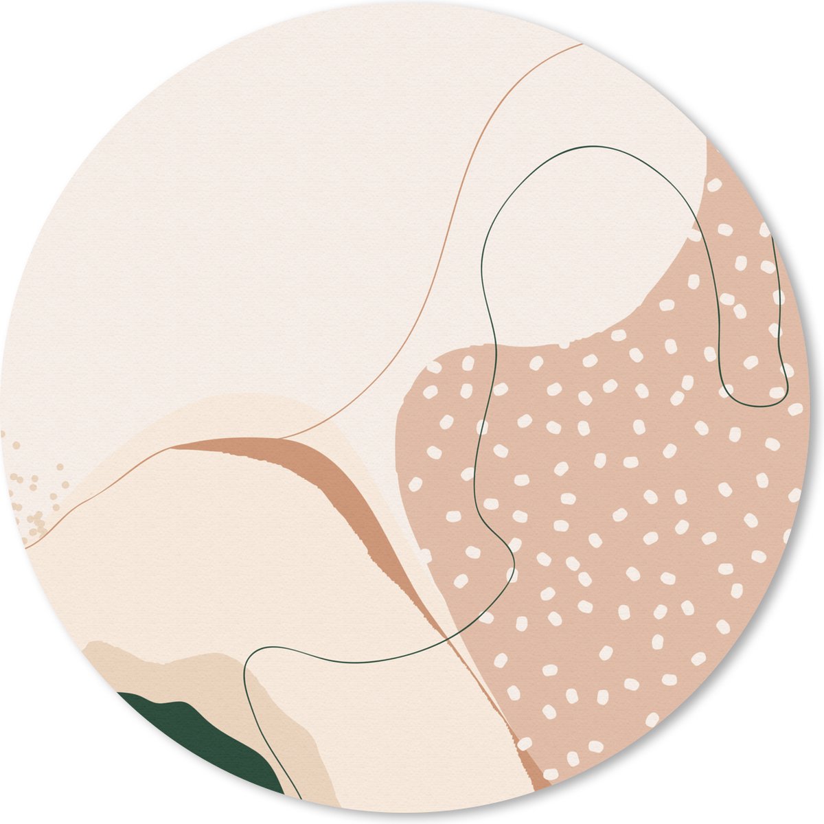Muismat rond 30x30 cm - Mousepad Zand - Groen - Stippen - Abstract - Ronde muismatten