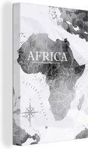 Canvas Wereldkaart - 80x120 - Wanddecoratie Wereldkaart - Afrika - Verf