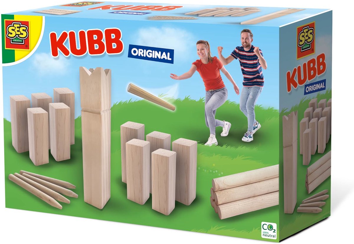SES - Kubb original - echt houten onderdelen - in handige bewaartas