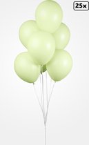 25x Luxe Ballon pastel groen 30cm - biologisch afbreekbaar - Festival feest party verjaardag landen helium lucht thema