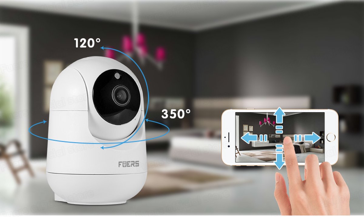 Caméra Wifi - Sans Fil - Pan Tilt - Détecteur de Mouvement - Caméra  Connectée - Blanc (HWC102PT)