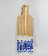 ZoeZo Design - Decoratieve serveerplank - snijplank - houten serveerplank - typische Hollands - grachtenpandjes - 40 x 12.5 x 1.2 cm