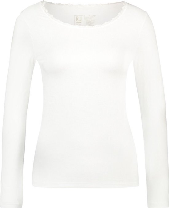 Chemise femme RJ Bodywear Thermo à manches longues avec dentelle (paquet de 1) - laine blanche - Taille : XXL