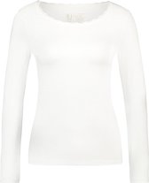 Chemise femme RJ Bodywear Thermo manches longues avec dentelle (pack de 1) - laine blanche - Taille : M