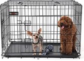 Caisse pour chien XXL deluxe - Bench pour chiens - Pliable - Zwart - 58x91x64cm