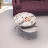 Sierra Salontafel Set | Set van 2 | Luxe design | Bijzettafel | Sofa tafel Ovaal | Woonkamer tafel | Salontafels Rond Ø70 Ø60