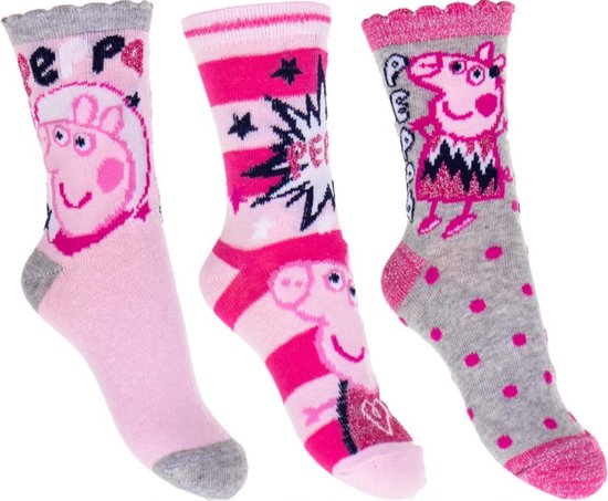 Peppa Pig - 3 paar sokken Peppa Big - meisjes - maat 31/34
