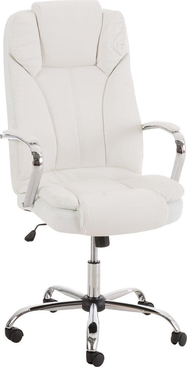 Bureaustoel Virka XL - Zwart - Op wielen - Kunstleer - Ergonomische bureaustoel - Voor volwassenen - In hoogte verstelbaar 45-55cm